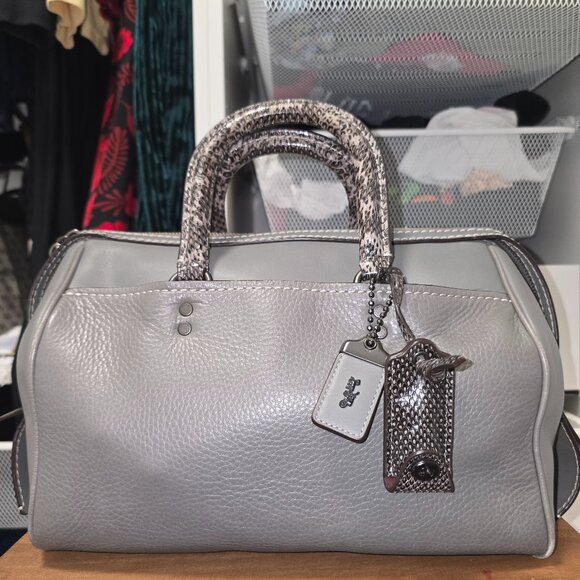 Coach Rogue Satchel With Colorblock Snakeskin Detail - Picture 1 of 17